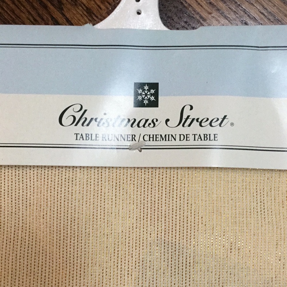 Christmas Street Gold Table Runner
